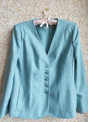 Женский пиджак нарядный жакет красивый голубой винтажный honor millburn at ewm