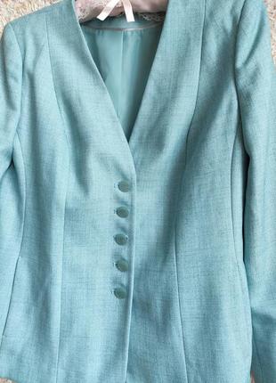 Женский пиджак нарядный жакет красивый голубой винтажный honor millburn at ewm5 фото
