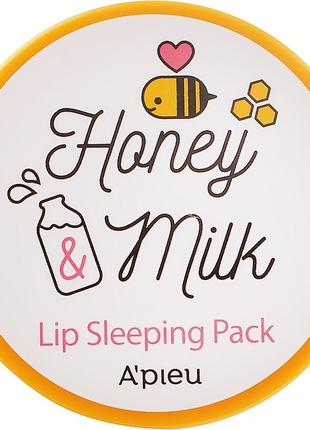 Ночная маска для губ a'pieu honey &amp; milklip sleeping pack с медом и молоком 6,7 г