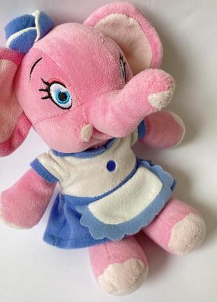 Мягкая игрушка розовый слоник слон в платье6 фото
