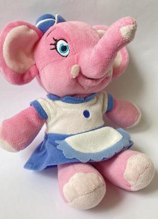 Мягкая игрушка розовый слоник слон в платье5 фото