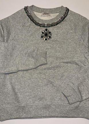 Свитшот giambattista valli x h&m sweatshirt with rhinestones2 фото