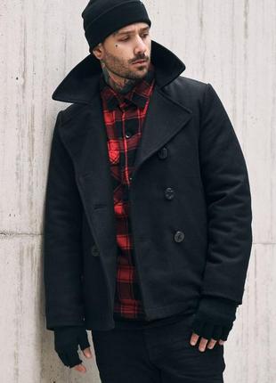 Бушлат brandit pea coat black4 фото