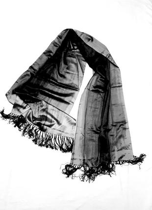 Італія сірий палантін великий шарф шовковий  шовк