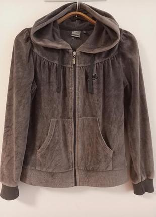Кофта велюрова lasdale на блискавці,з капюшоном,р.8.