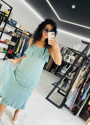 Бирюзовое люрексовое платье бренд zara размер м цена 499 грн