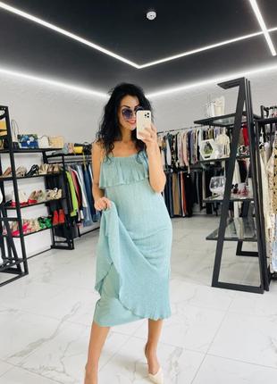 Бирюзовое люрексовое платье бренд zara размер м цена 499 грн3 фото
