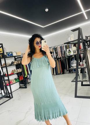 Бирюзовое люрексовое платье бренд zara размер м цена 499 грн7 фото