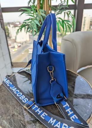 Сумка шоппер  tote bag мини цвет синій8 фото