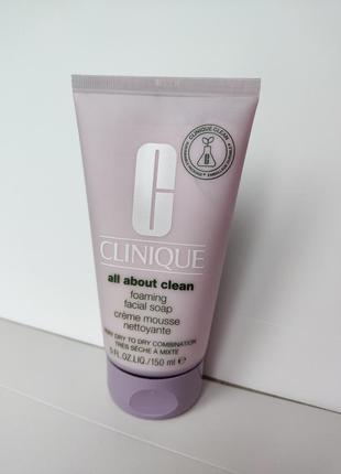 Рідке мило clinique all about clean foaming facial soap