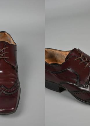 Jeff banks мужские кожаные лакированные туфли бордовые размер 437 фото