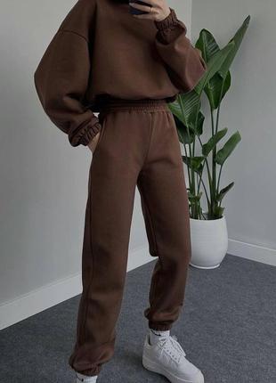 Теплий трендовий спортивний костюм на флісі 6 кольорів 210 махів