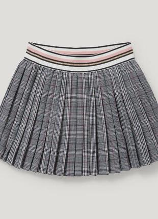 Юбка - клетка, рост 104, цвет серо-меланжевый
