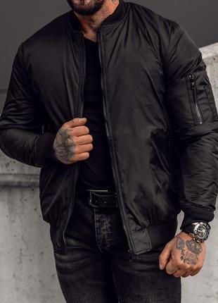 Качественный мужской осенний бомбер куртка на силиконе деловой2 фото