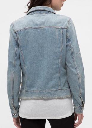 Шикарна джинсова куртка g-star raw w 3301 distressed denim jacket blue джинсовка7 фото