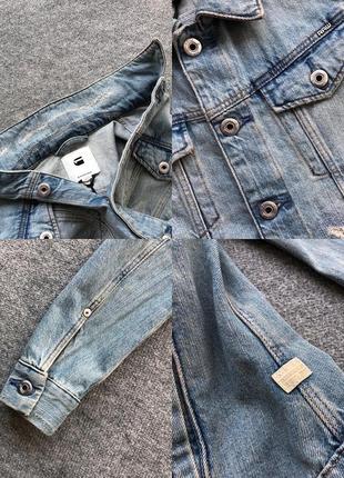 Шикарна джинсова куртка g-star raw w 3301 distressed denim jacket blue джинсовка8 фото