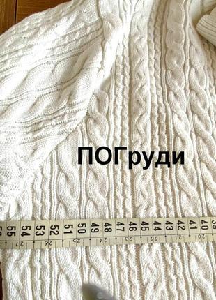 Белый джемпер с косами 100% коттон от известного бренда / cotton traders / британия.6 фото