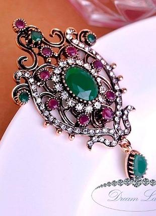 Брошь с камнями женская “элегантная”