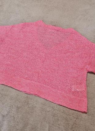 Mango кардиган з перламутровими ґудзиками розового кольору фуксія | wool blend | пуловер розмір с м9 фото