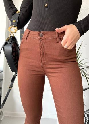 Базовые классические джинсы американка,скини турция xs,s,m,l коричневый,черный10 фото