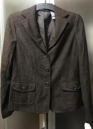 Шикарный брендовый пиджак в составе шёлк+шерсть 44-46