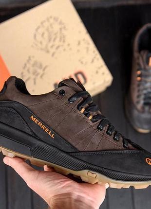 Шкіряні кросівки merrell, мужские кроссовки из натуральной кожи