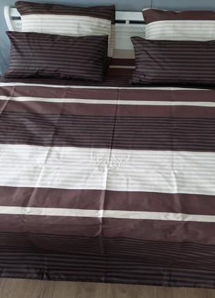 Комплект постільної білизни бежево коричневий