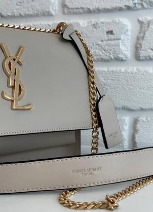 Женская сумка yves saint laurent ysl 22*17*7 бежевая2 фото