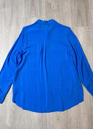 Рубашка легкая из вискозы с карманами голубая4 фото