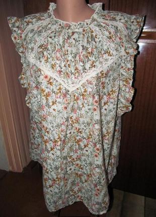Неймовірно ніжна нова котонова блуза в стилі бохо на пишні форми