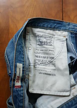 Джинсы (levis 504) размер w30-31 / l344 фото