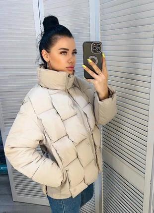 Куртка пуховик холлофайбер плащевка утеплитель zara черная хл