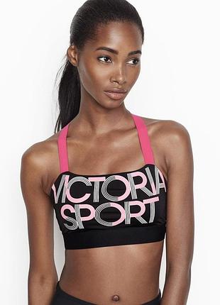 Спортивный топ victoria secret черный с розовым