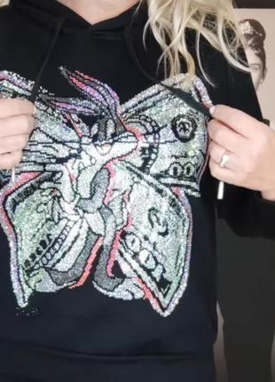 Костюм трикотаж, турция,принт стразы .