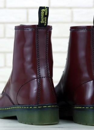 Ботинки женские демисезонные dr. martens 1460 бордовые, доктор мартинс, мартенс3 фото