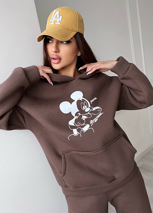 Костюм теплый спортивный тринитка пенье турция, на мягком флисе 3 цвета 208юква