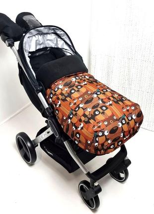 Конверт для коляски happy way футмуф "комфорт" 100х50 принт бульдог