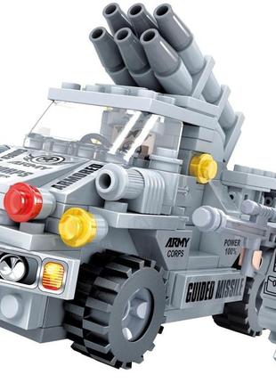 Конструктор ausini army "военная машина с ракетной установкой" (197 деталей) топ