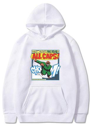 Худи белый loys mf doom all caps white xs