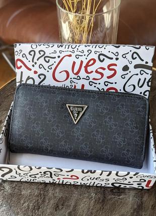 Гаманець в стилі guess великий в сріблі, гес, гесс з лого, з логотипом, на подарунок