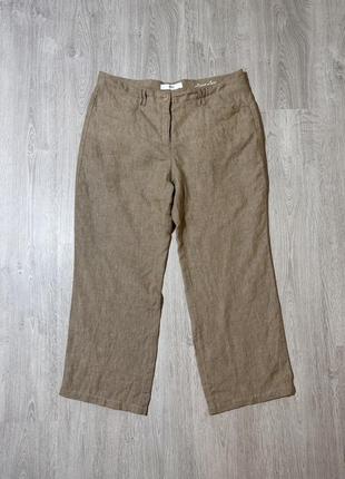 Льняні брюки прямі беж фірмові brax1 фото
