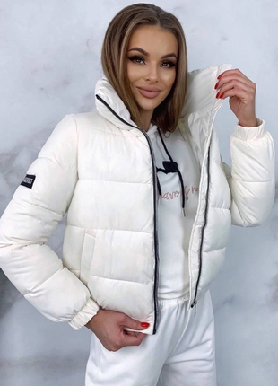 Топовая теплая стильная куртка плащевка матовая 8 цветов 601ва