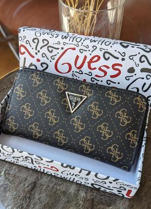 Кошелек в стиле guess большой с коробкой, гесс, гесс с лого, с логотипом, на подарок бумажник