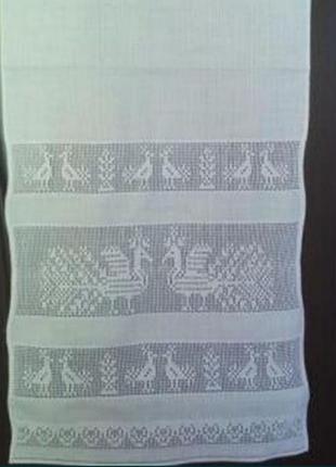 Полотенце ручной работы техника "белым по белому"