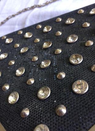 Черная сумка клатч с стразами miss selfridge.