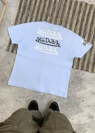 Vintage von dutch y2k tee винтаж мужская футболка голубая с принтом вон дач размер xl2 фото