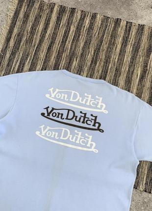 Vintage von dutch y2k tee винтаж мужская футболка голубая с принтом вон дач размер xl4 фото