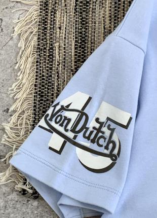 Vintage von dutch y2k tee винтаж мужская футболка голубая с принтом вон дач размер xl6 фото
