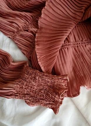 Нереально красивая блуза плиссе цвета пристальной розы5 фото