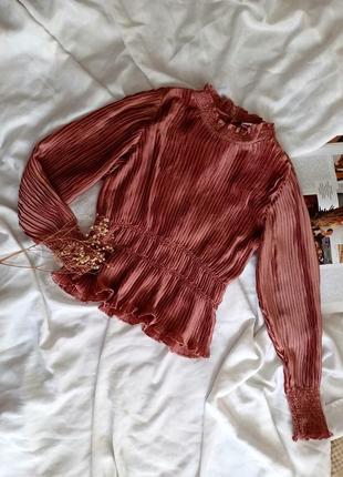 Нереально красивая блуза плиссе цвета пристальной розы2 фото
